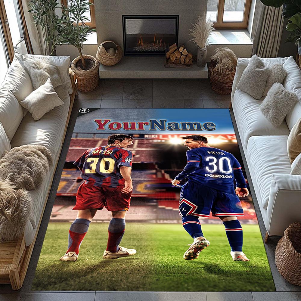 Messi 324 Personalized Name Carpet Perfect for Foyer Game Room Bedrooms Living Rooms Antislip Carpet Office home decor Best for Christmas