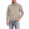 Men's Four-Button Pullover Sweatshirt, Solid Color, High Neck, Long Sleeve