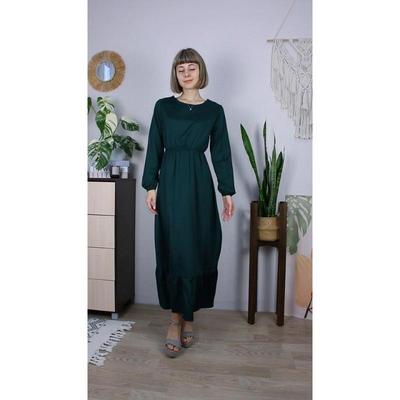 Primavera Verano moda mujer sólido manga larga cuello redondo vestido Casual mujeres Bohe fiesta vestido largo mujer musulmana Maxi vestidos