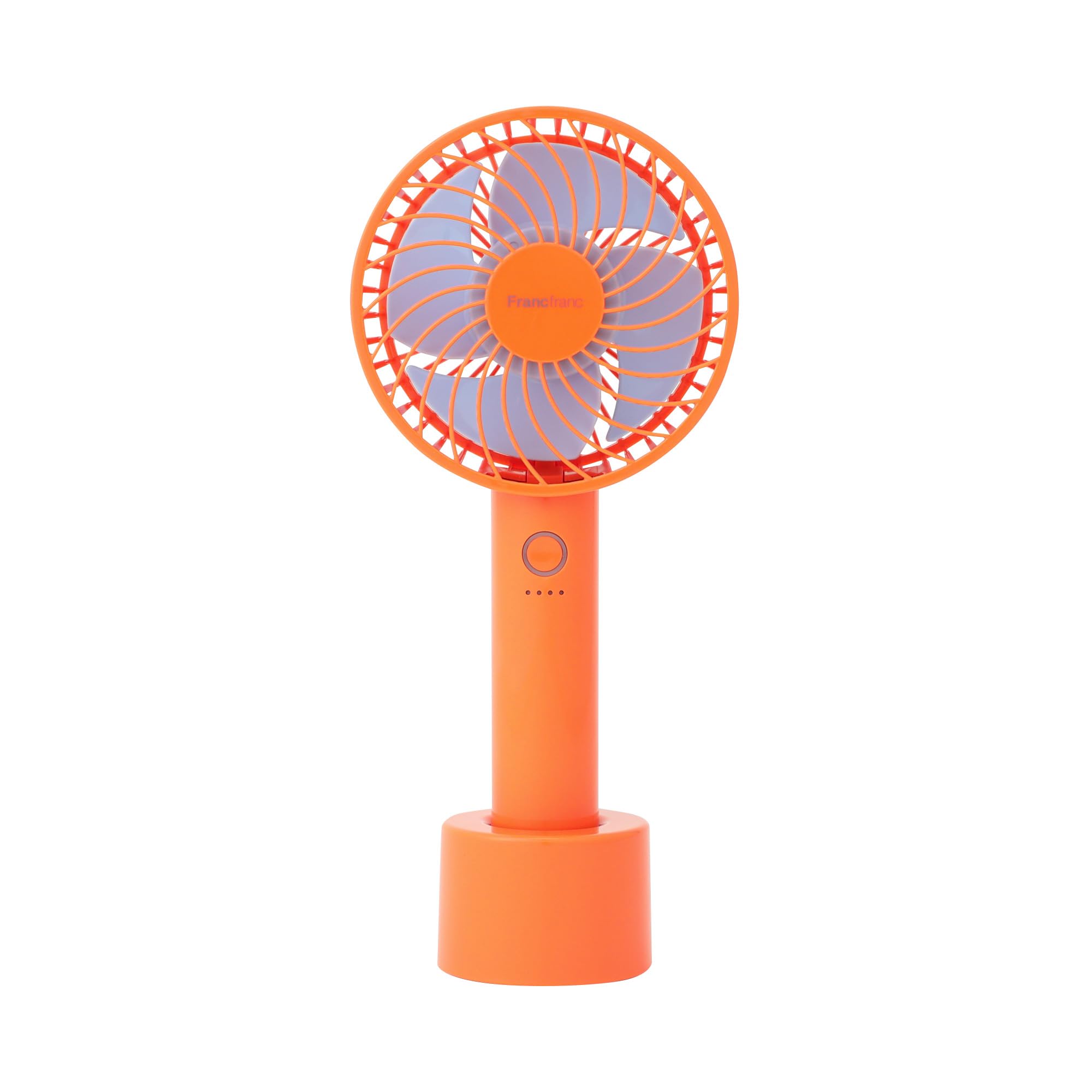 

Francfranc Handy Portable Fan with 5 Airflow Rechargeable USB Compatible [2025 Model] Fan, Two-Color Orange, Settings, Battery, Charging, Type-C