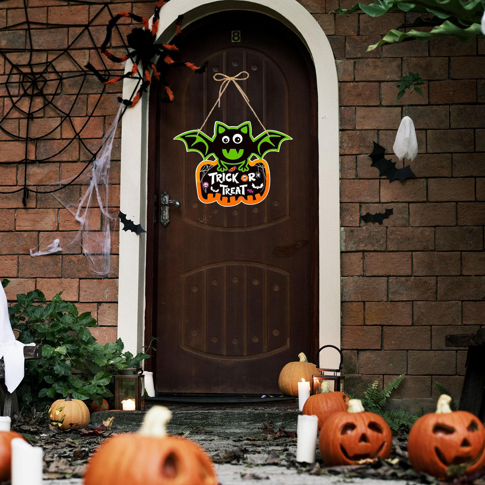 

Halloween Door Sign Hanger Easy to Install Hanging Decoration for Wall Style B