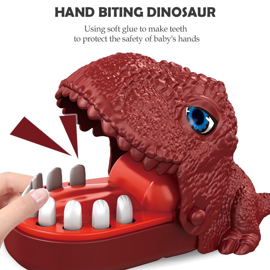 Dinosaur Teeth Biting Finger Toys, Dentist Tabletop Board Tricky Game Random Mechanism Gifts for Boys and Girls Color Random
