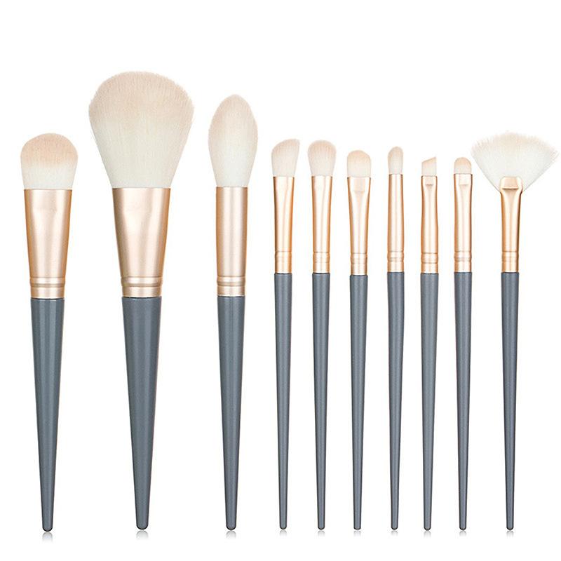 10-Piece Blue Bridge Makeup Brush Set Ultra Soft Brushes for Beginners Foundation Powder Eyeshadow Brushes Complete Set