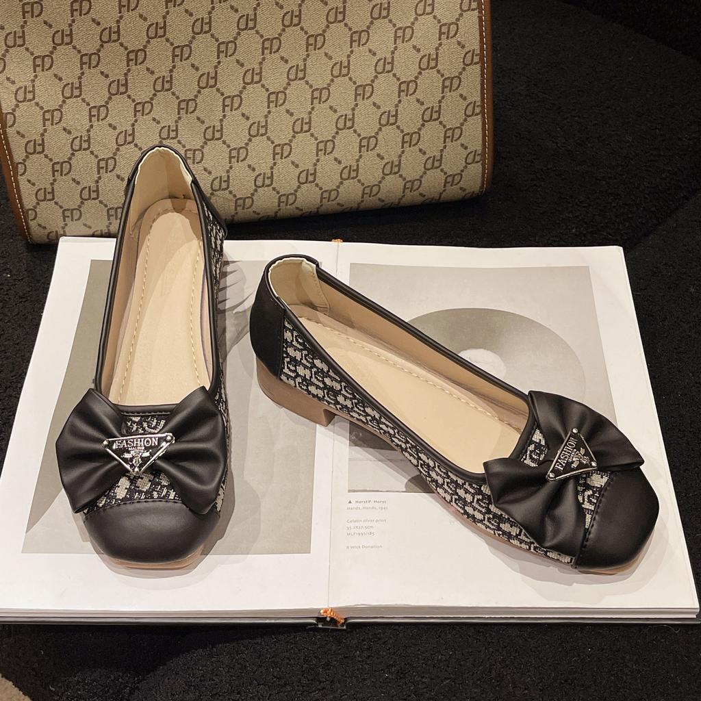 French gentle women's shoes spring and autumn soft soles fairy style celebrity temperament evening Mary Jane shoes Doudou shoes women's single shoes