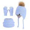 Windproof Toddler Bonnet Plush Beanies Hat Fashion Pompom Knitted Hats  Outdoor