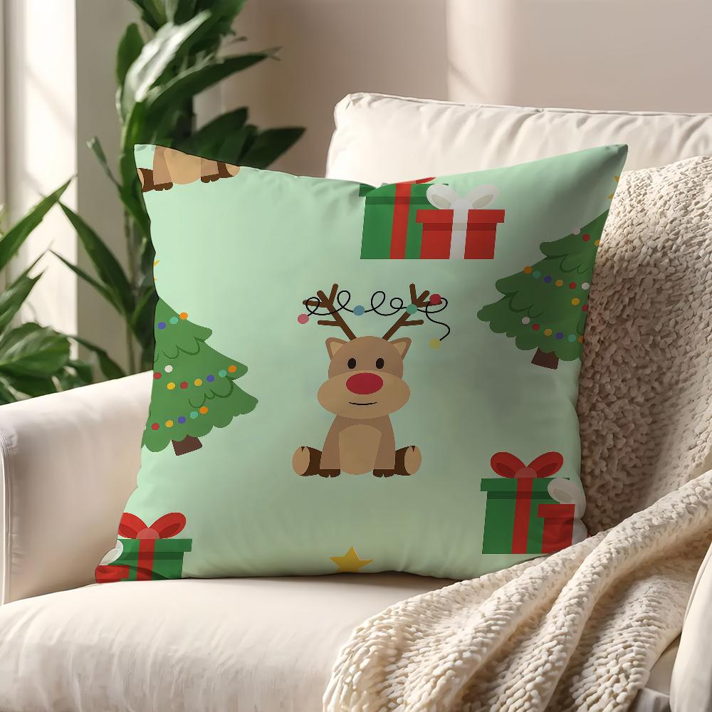 Christmas Cartoon Deer Cute cushion cover Pillow Cover Decoration Room Home Sofa living Office Car Nordic Simplicity