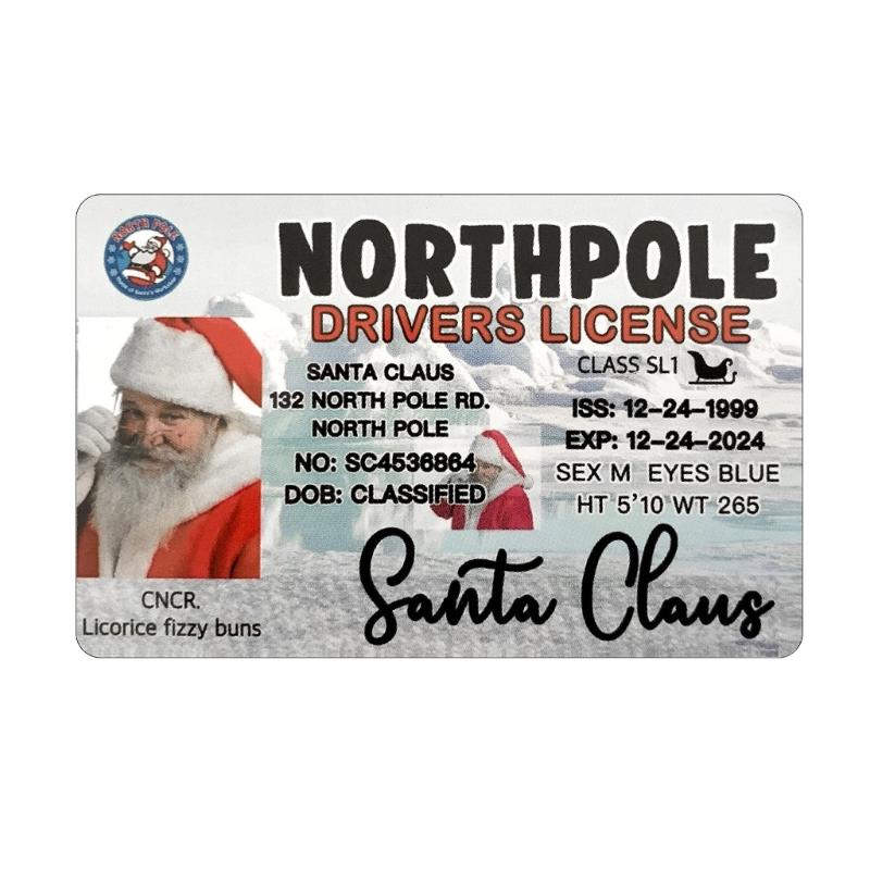 Magical Santa Lost Flying Permit Seasonal Greetings Realistic Plastic Sleigh ID Decoration Surprise from Christmas