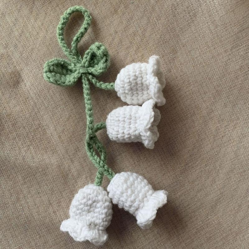 Hanging Decors Cute Bellflower Ornament for Backpacks Keychains Knitted Pendant