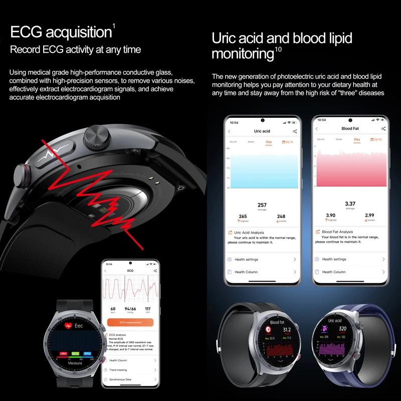 NFC Smartwatches ECG Air Pump Blood Pressure Watch Blood Oxygen Sport FitnessTracking Sapphire Smart Watch for Xiaomi Huawei iOS