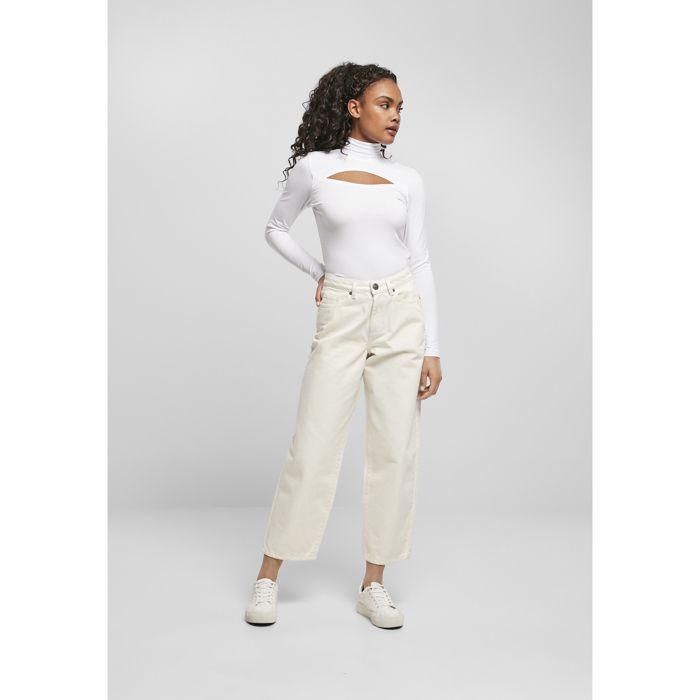 T-shirt femme grandes tailles - Urban Classics - Col roulé - Manches longues - Jersey extensible - Ajusté