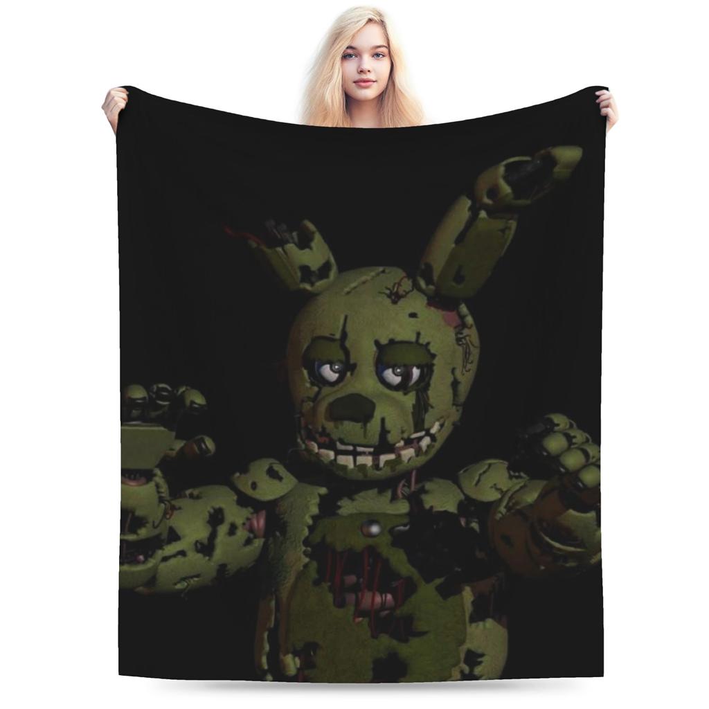 Super Soft Springtraps Fnaf Throw Blanket Premium Flannel Fleece Lightweight Bed Blanket Cozy Fluffy Blankets All Season Use