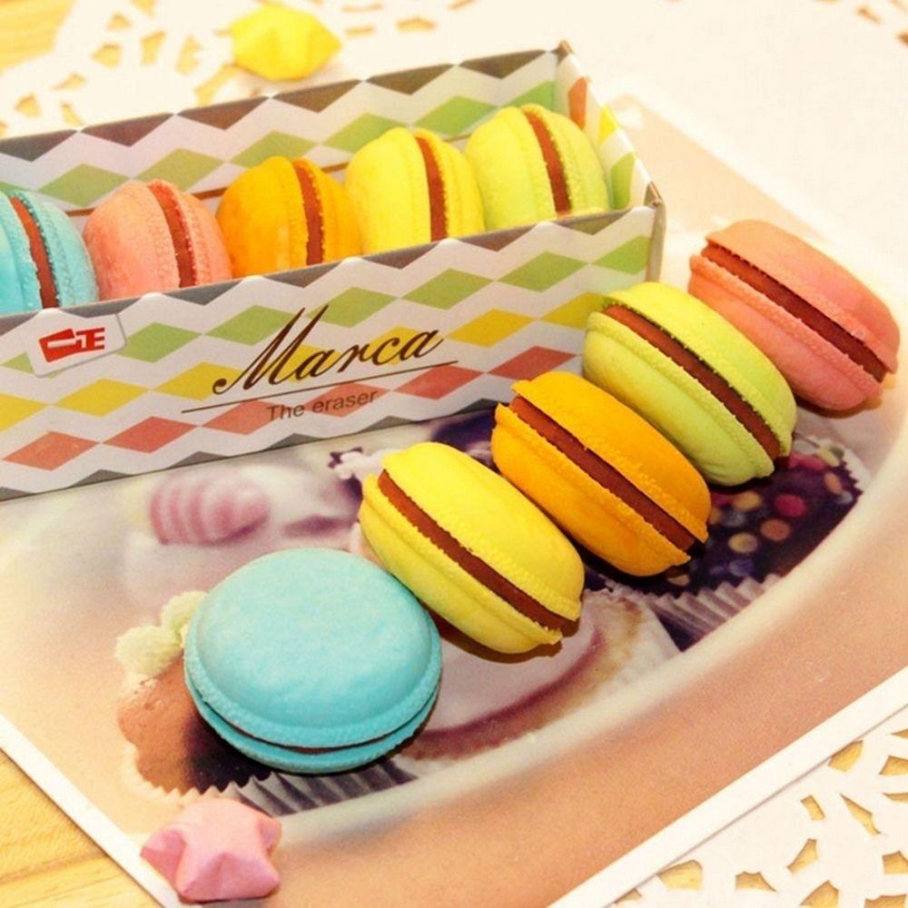 5 Pièces Macaron Gommes Créatives Gommes à Effacer Cadeau pour Filles Fournitures d'Écriture Scolaires et de Bureau Papeterie Mignonne