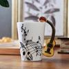 Creative Novelty Guitar Handle Ceramic Cup Free Spectrum Coffee Milk Tea Cup Personality Mug Unique