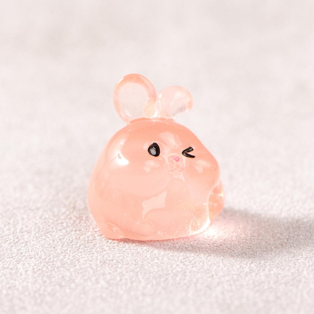 Glow-in-the-Dark Resin Figurine Micro-Scenery Decorative Ornament Cartoon- Adorable Viral Glowing Desktop Craft Item