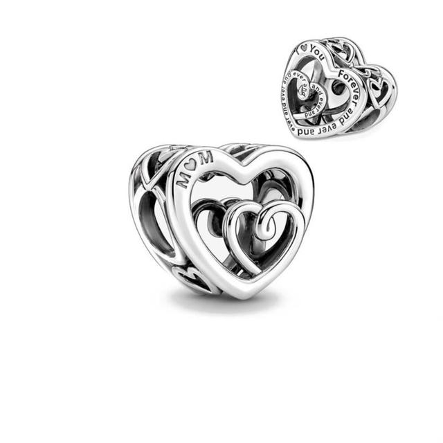 

Новый Love Mum Heart Infinity Pav éDouble висячая подвеска из бисера подходит для оригинального модного браслета, ювелирные изделия своими руками