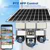 V380 PRO 4G SIM-Kartenkamera mit Solarpanel Outdoor-Flutlicht Dreifach-PTZ-Kamera Überwachung Sicherheits-Schutz CCTV Videokamera V380 Pro