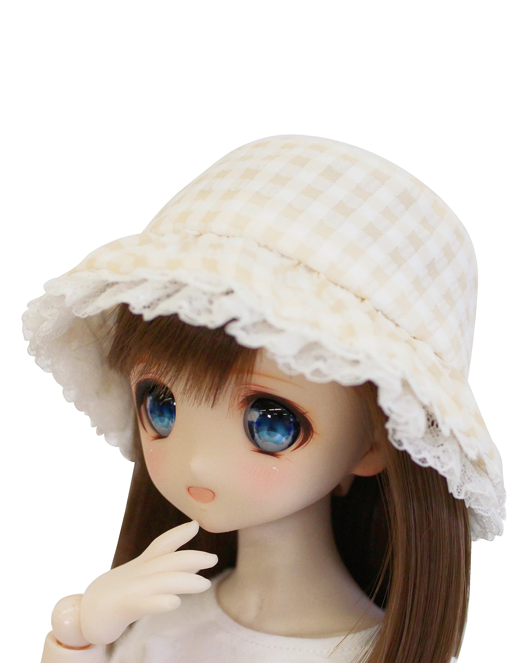 

Petite Marie DD MDD Compatible Beige Soccer Crochet Hat with Lace for a Girly 60cm 40cm BJD Doll Clothes 1/3 (DDH-01-10) Look, Beige, 9-10 Inch, Doll, бежевый