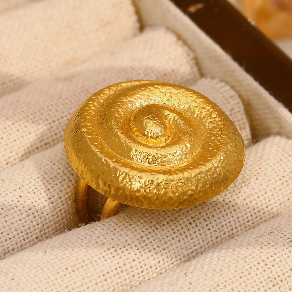 MamacitaSlay Exaggerated Thread Wide Resizable Ring 18K Gold Plated Stainless Steel Waterproof Jewelry 2026 New Design Gift
