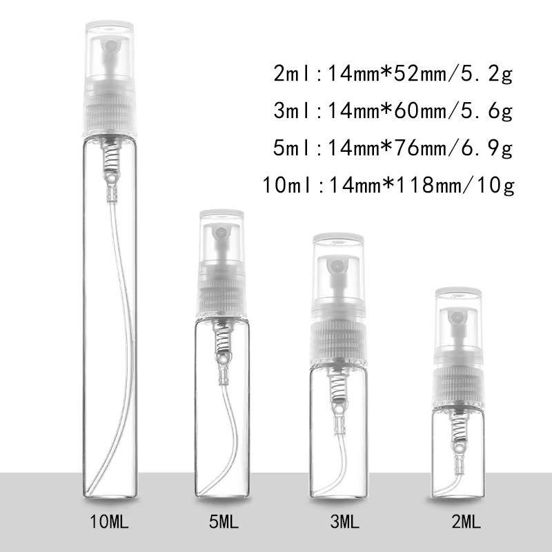 1CS 2ml 3ml 5ml 10ml Mini Bottles Empty Containers Portable Perfume Bottles Spray Refillable Cosmetic Samples Glass