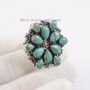 Genuine Turquoise Ring, Multi Stone Cluster Ring, Gift for Mom, 925 Sterling Silver Ring, Arizona Turquoise Boho Ring, Handmade Ring