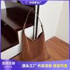 Vintage Matte Tote Bucket Bag Niche Trend Commuting Lazy Wind Simple Shoulder Oblique Span Bag