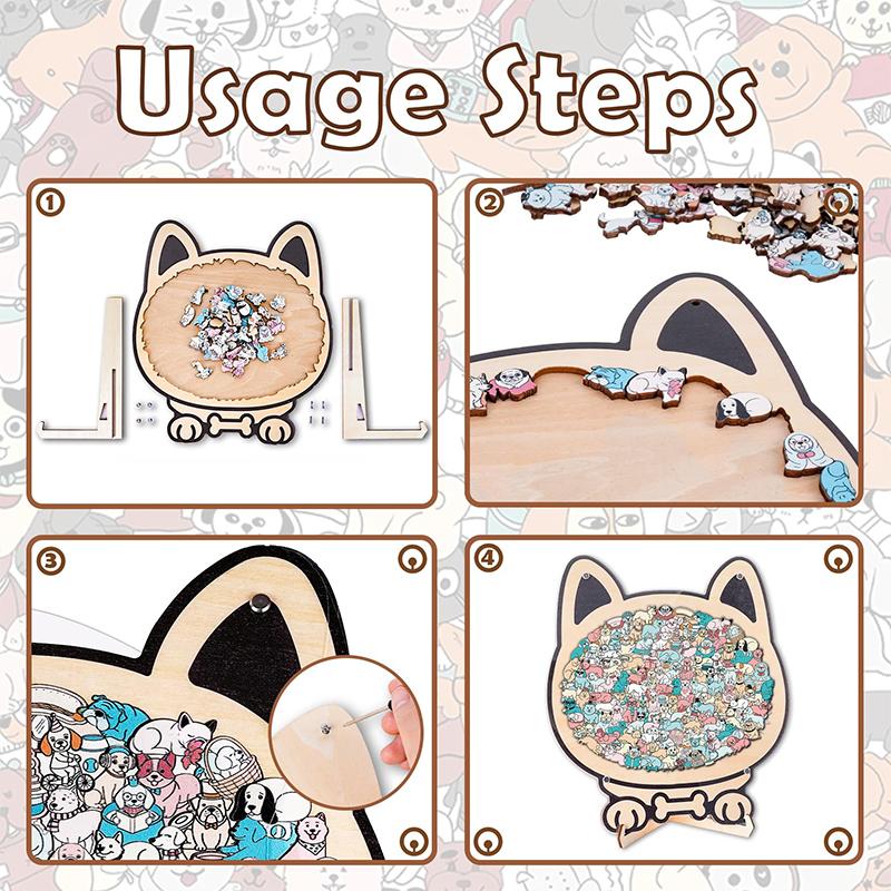 135 Piece Diy Cute Dog Wooden Puzzle Fun Animal Alien Puzzle Home Decoration Creative Stress Relief Birthday New Year Gifts