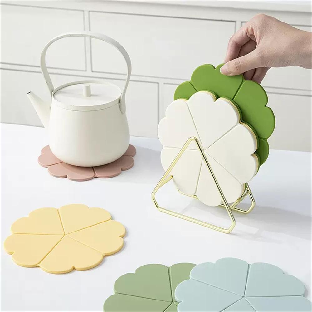Flower Silicone Heat Insulation Mat Creative Table Mat Cup Mat Heat-Resistant Table Mat Pot Mat High Temperature Resistance