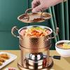 304 Edelstahl Doppelohr Topf verdickt gehämmert Muster Einzelner Topf Mit Deckel Zuhause Selbst- Hot Pot Schmortopf Kochgeschirr