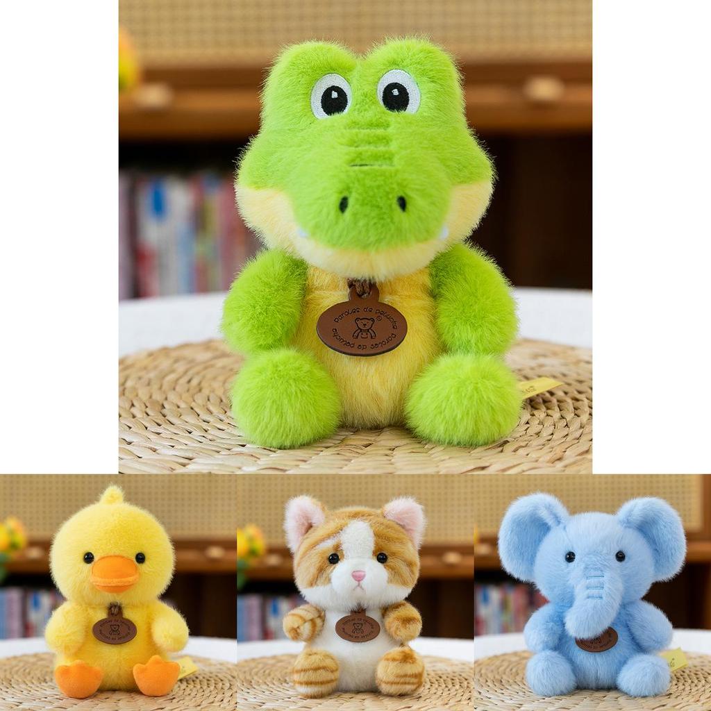 Yellow Duck Cat Elephant Crocodile Plush Animal Figures With Soft Pp Cotton Filling For Children Gift And Collection