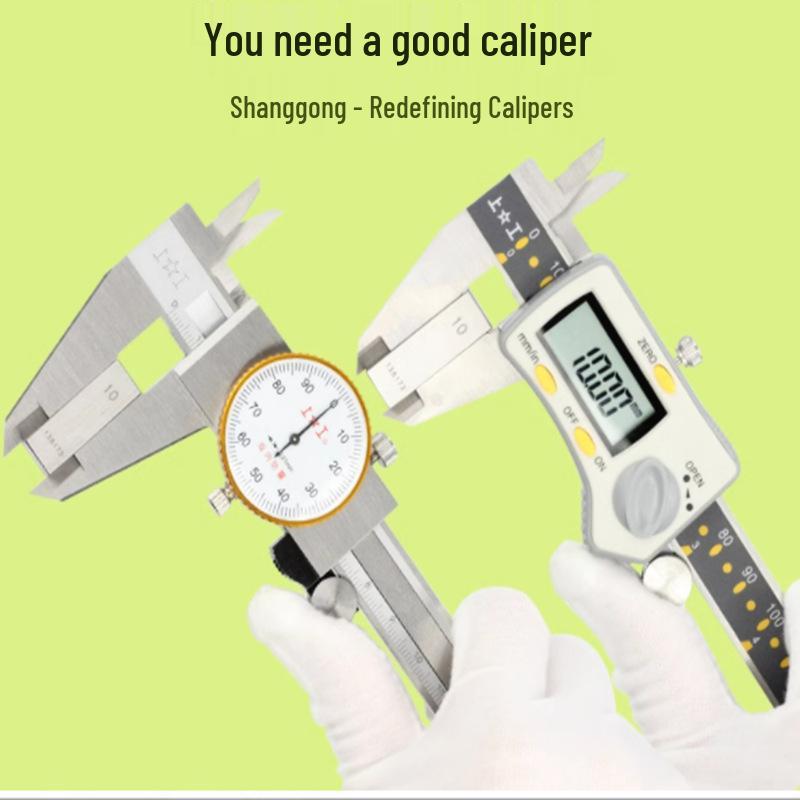Shanggong Digital Vernier Caliper - 300mm Precision Stainless Steel Electronic Dial 200/150mm 0-100mm 0.02mm Dial Caliper