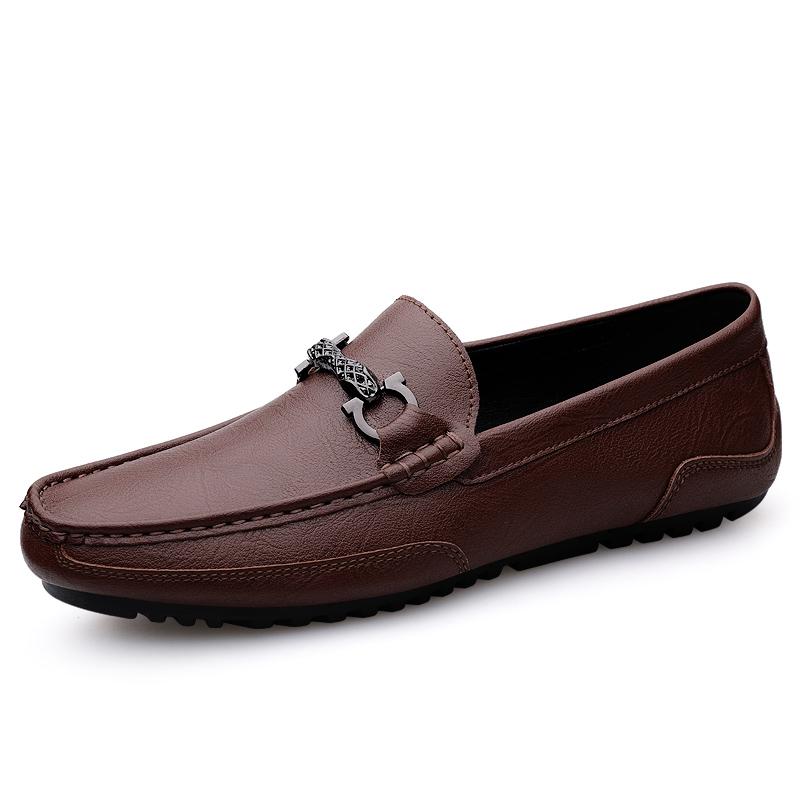Fashion Handmade Leather Men Casual Shoes Fashion Man Slip On Flats Classic Leisure Walk Loafers Moccasins New Design Male Driving Shoes