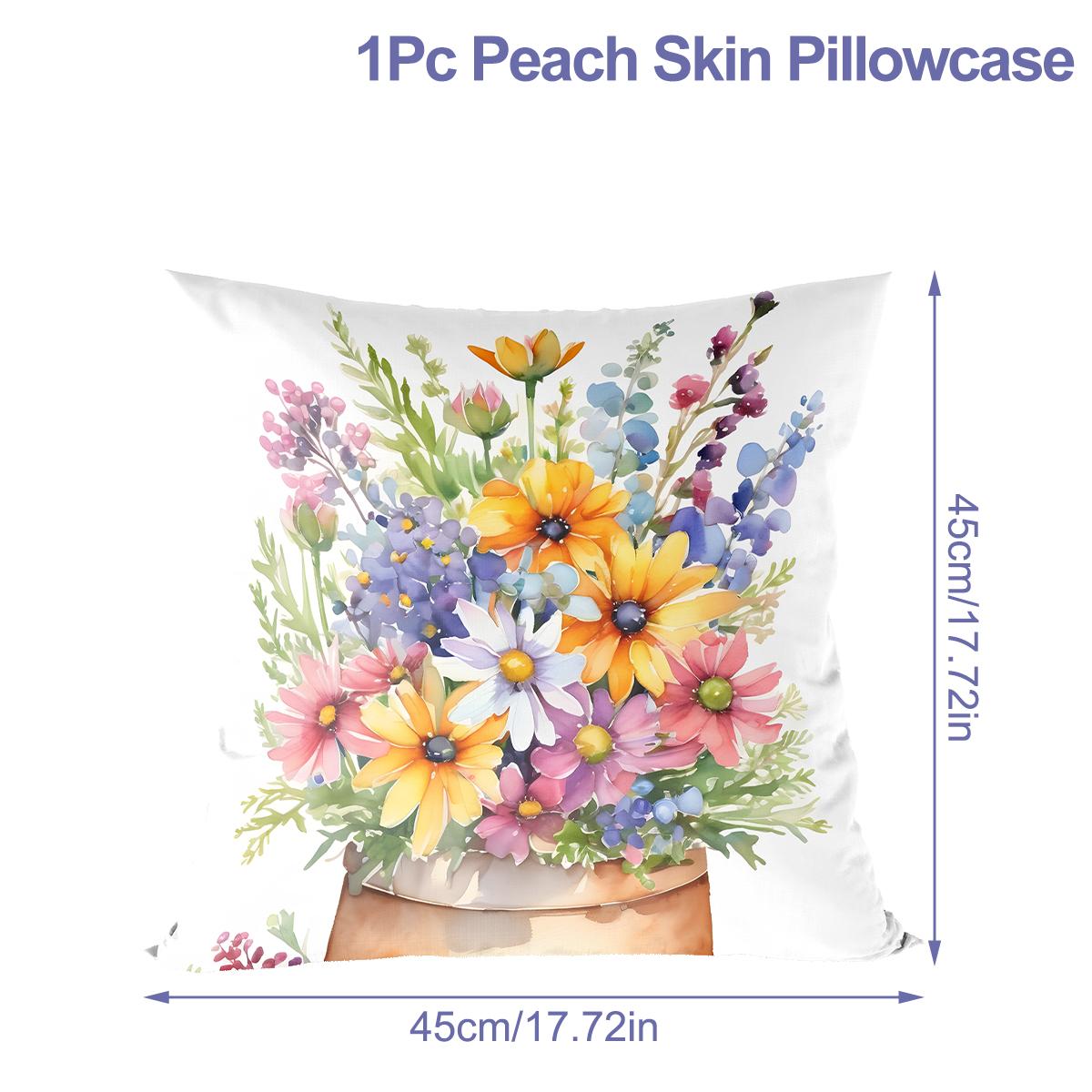 

45x45 см Цветочные наволочки для подушек Квадратные льняные наволочки для защиты талии Чехлы для подушек для дивана Наволочки для украшения дома