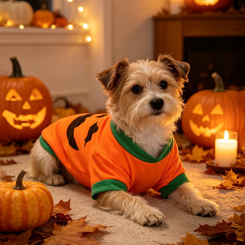 1pc Pet Dog Halloween Pumpkin Costume Cute Animal Themed Clothing for Dogs