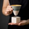 1 stück Retro Japanische Dreieckige Kegelform Keramik Tee Kaffeetasse Pull Keramikbecher Grobe Latte Porzellantasse Für Zuhause Büro