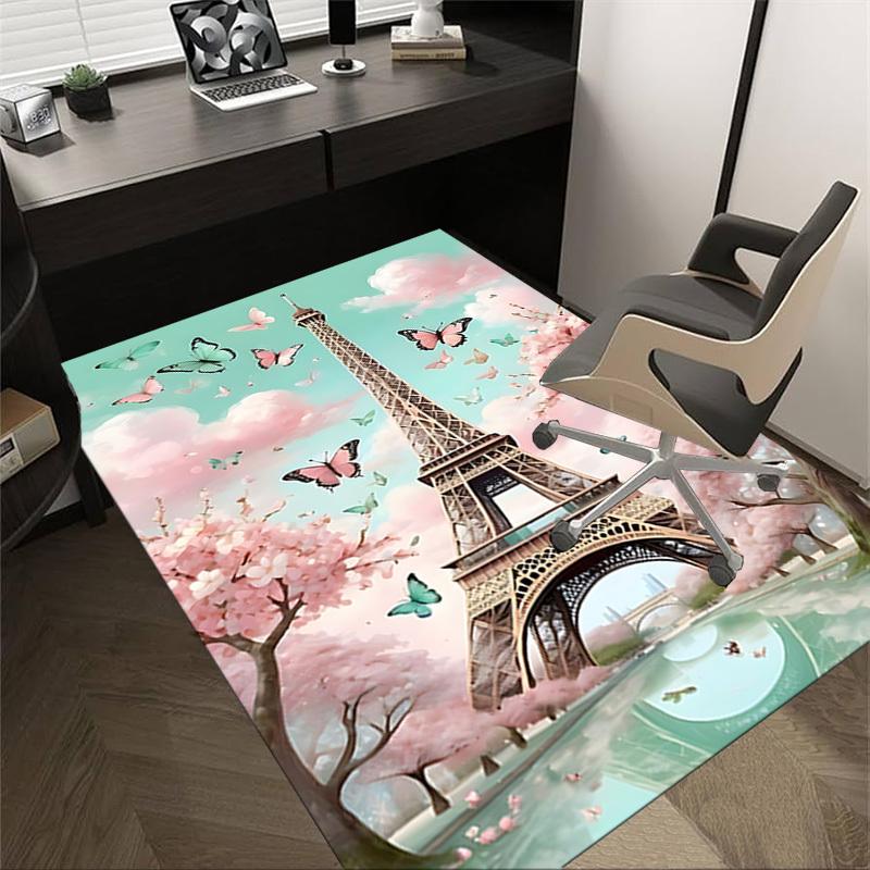

1PC Eiffel Tower Butterfly Extra Large Non-Slip Floor carpet, Office, family, bedroom, Studio - Large Area Rug,Longlasting Material-K0359 60cm by 90cm