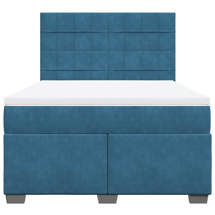 Maison Exclusive - Sommier à lattes de lit et matelas bleu 140x190 cm velours