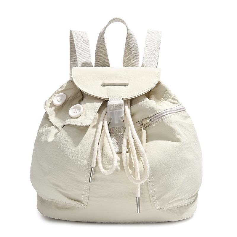 Schoolbag1011 new Korean ins women's niche design lightweight pocket button drawstring backpack outdoor nylon
