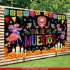 2D Planar Mexican Day of the Dead Pattern Banner, Photography Background, Family Decoration, Suitable for Eventszyc