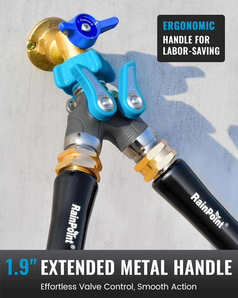 Horticultural Y-shaped Zinc Alloy Two-way Diversion Joint European American 3/4'' Irrigation Adjustable Water Stop Valve Pipe