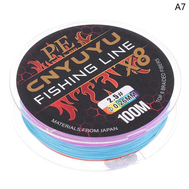 X8 Fili Intrecciati Linea da Pesca in PE 100M Linee Intrecciate Resistenti all'Abrasione Alte Prestazioni Linea da Pesca in PE Forte e Liscia
