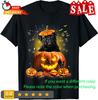 Black Pug Spooky Halloween Pumpkin Dog Head Unisex T-Shirt S-5XL