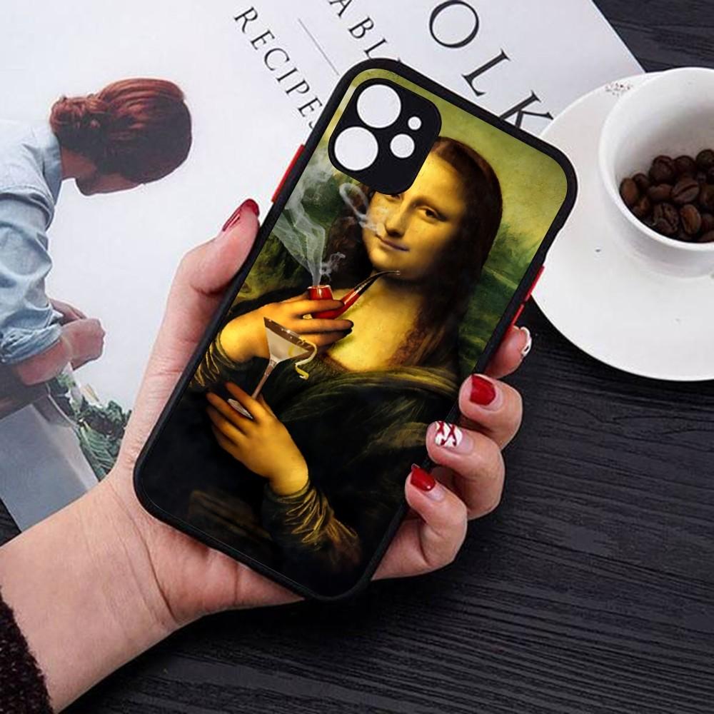 Mona Lisa Phone Case For IPhone 14 11 12 13 Mini Pro Max 8 7 Plus X XR XS MAX Translucent Matte Cover