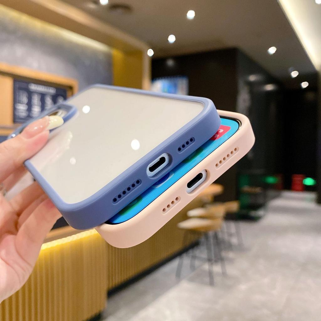 Apple 16 Mobile Phone Case, Simple Candy Color, Suitable for Iphone15 Transparent Anti-drop 14ProMax Gold Shield Protective Case