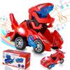 Transforming Car Dinosaur Toy for Kids, Dino Transformer Toy Car with Light Music for Toddlers 1-3, Christmas Gifts for Boys