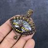 Dendrite Opal Handmade Copper Wire Wrap Jewelry Pendant 2.25" T3q06