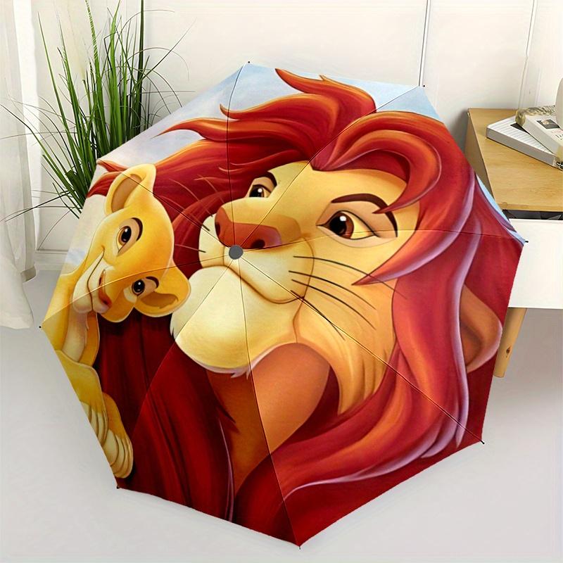 

1pc Simba and Father The Lion King Automatic Opening and Closing Umbrella - Small Umbrella Suitable for Various Occasions, Portable 3-Fold S