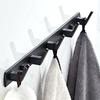 Colgador Metálico de Pared para Baño para Ropa y Toallas, Negro