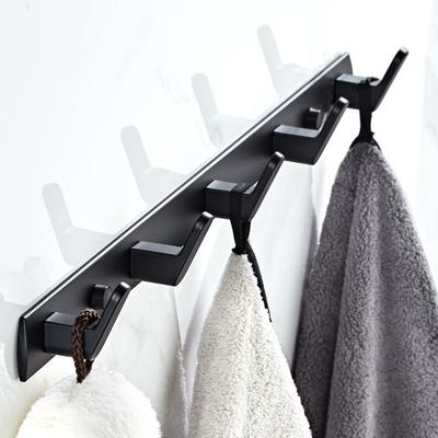 Metalen Wandhanger voor Badkamer voor Kleding en Handdoeken, Zwart