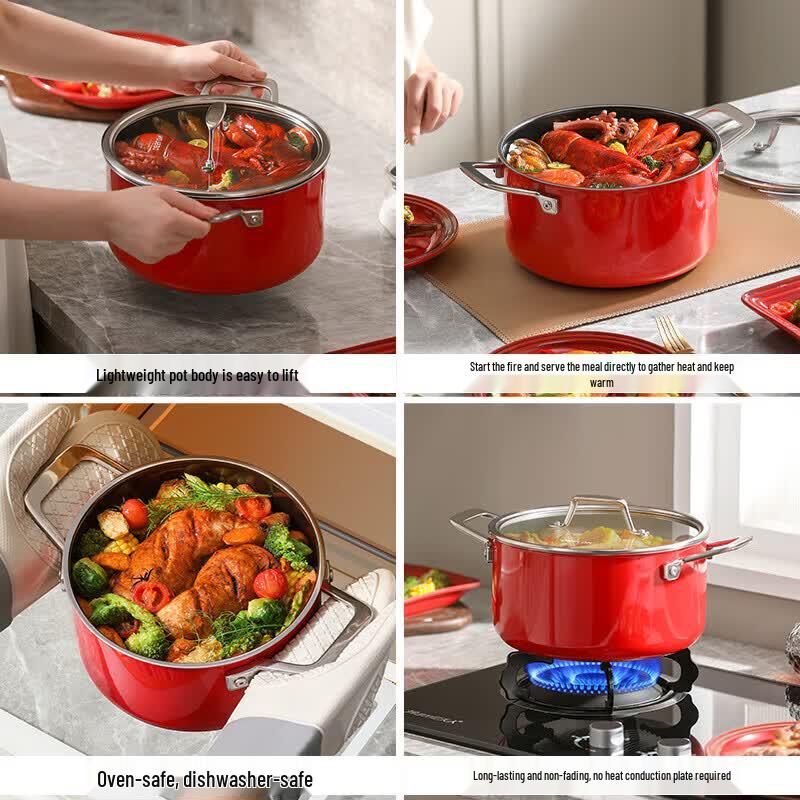 DESLON YunJing Series Stainless Steel Enamel Soup Pot