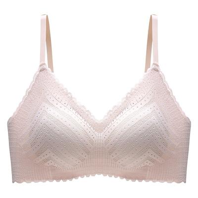 Lenjerie de corp ușoară și subțire pentru femei Sutien sexy din dantelă cu val Ușor și respirabil, fără inel de oțel, cupă întreagă și lenjerie de corp frumoasă la spate